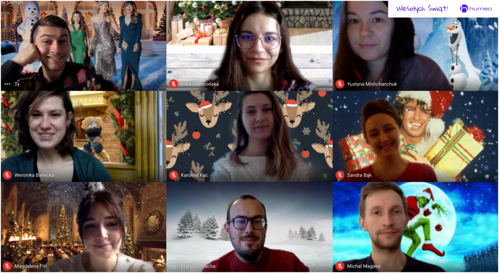Humeo Recruiters team during a virtual get-together before Christmas